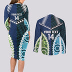Custom Rugby Sharks and Raiders Couples Matching Long Sleeve Bodycon Dress and Long Sleeve Button Shirt 2026 Together Aboriginal Polynesian Pattern