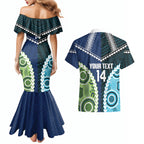 Custom Rugby Sharks and Raiders Couples Matching Mermaid Dress and Hawaiian Shirt 2026 Together Aboriginal Polynesian Pattern