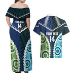 Custom Rugby Sharks and Raiders Couples Matching Off Shoulder Maxi Dress and Hawaiian Shirt 2026 Together Aboriginal Polynesian Pattern