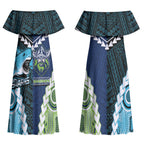 Custom Rugby Sharks and Raiders Couples Matching Off Shoulder Maxi Dress and Long Sleeve Button Shirt 2026 Together Aboriginal Polynesian Pattern LT14