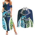 Custom Rugby Sharks and Raiders Couples Matching Summer Maxi Dress and Long Sleeve Button Shirt 2026 Together Aboriginal Polynesian Pattern