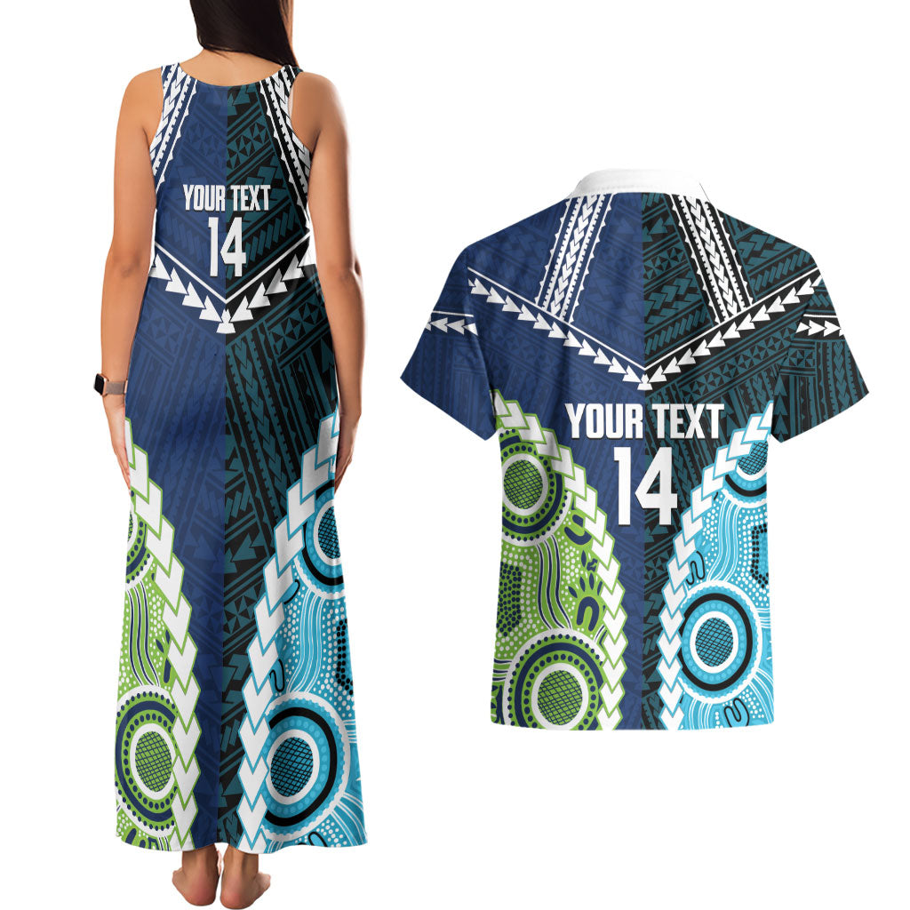 Custom Rugby Sharks and Raiders Couples Matching Tank Maxi Dress and Hawaiian Shirt 2026 Together Aboriginal Polynesian Pattern