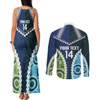 Custom Rugby Sharks and Raiders Couples Matching Tank Maxi Dress and Long Sleeve Button Shirt 2026 Together Aboriginal Polynesian Pattern