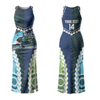 Custom Rugby Sharks and Raiders Couples Matching Tank Maxi Dress and Long Sleeve Button Shirt 2026 Together Aboriginal Polynesian Pattern LT14