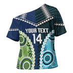 Custom Rugby Sharks and Raiders Cross Shoulder Shirt 2026 Together Aboriginal Polynesian Pattern