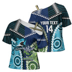 Custom Rugby Sharks and Raiders Cross Shoulder Shirt 2026 Together Aboriginal Polynesian Pattern