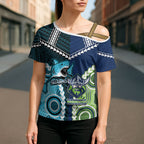Custom Rugby Sharks and Raiders Cross Shoulder Shirt 2026 Together Aboriginal Polynesian Pattern