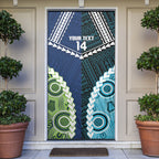 Custom Rugby Sharks and Raiders Door Cover 2026 Together Aboriginal Polynesian Pattern
