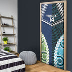 Custom Rugby Sharks and Raiders Door Cover 2026 Together Aboriginal Polynesian Pattern