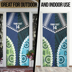 Custom Rugby Sharks and Raiders Door Cover 2026 Together Aboriginal Polynesian Pattern