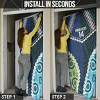 Custom Rugby Sharks and Raiders Door Cover 2026 Together Aboriginal Polynesian Pattern