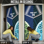 Custom Rugby Sharks and Raiders Door Cover 2026 Together Aboriginal Polynesian Pattern