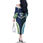 Custom Rugby Sharks and Raiders Family Matching Off The Shoulder Long Sleeve Dress and Hawaiian Shirt 2026 Together Aboriginal Polynesian Pattern