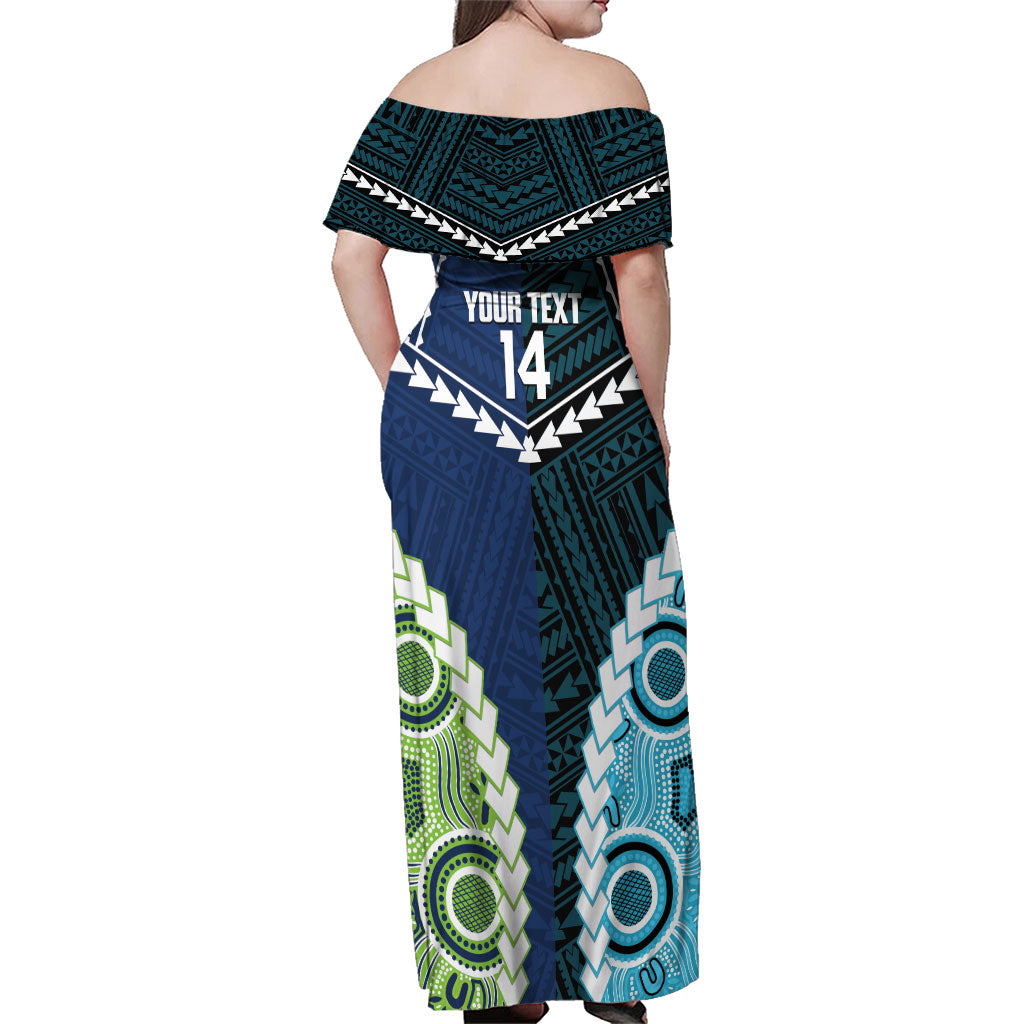 Custom Rugby Sharks and Raiders Family Matching Off Shoulder Maxi Dress and Hawaiian Shirt 2026 Together Aboriginal Polynesian Pattern
