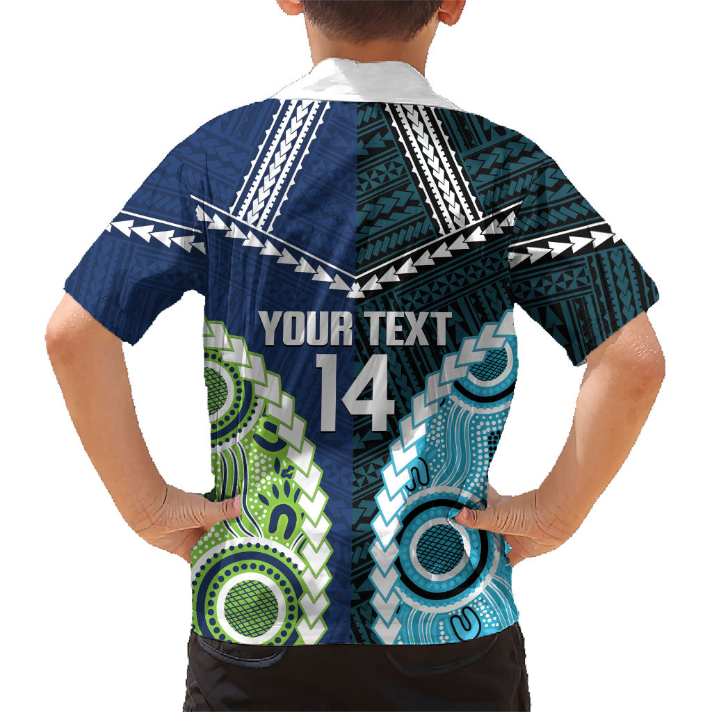 Custom Rugby Sharks and Raiders Family Matching Off Shoulder Short Dress and Hawaiian Shirt 2026 Together Aboriginal Polynesian Pattern