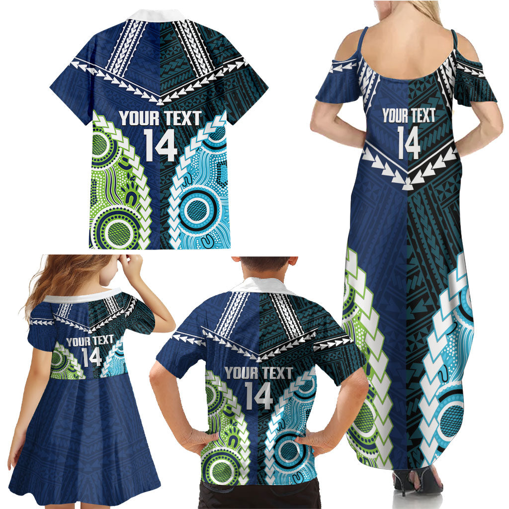 Custom Rugby Sharks and Raiders Family Matching Summer Maxi Dress and Hawaiian Shirt 2026 Together Aboriginal Polynesian Pattern