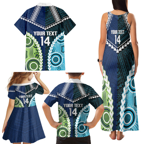 Custom Rugby Sharks and Raiders Family Matching Tank Maxi Dress and Hawaiian Shirt 2026 Together Aboriginal Polynesian Pattern