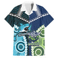 Custom Rugby Sharks and Raiders Family Matching Tank Maxi Dress and Hawaiian Shirt 2026 Together Aboriginal Polynesian Pattern