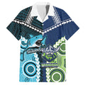 Custom Rugby Sharks and Raiders Hawaiian Shirt 2026 Together Aboriginal Polynesian Pattern
