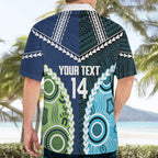 Custom Rugby Sharks and Raiders Hawaiian Shirt 2026 Together Aboriginal Polynesian Pattern