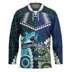 Custom Rugby Sharks and Raiders Hockey Jersey 2026 Together Aboriginal Polynesian Pattern