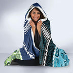 Rugby Sharks and Raiders Hooded Blanket 2026 Together Aboriginal Polynesian Pattern
