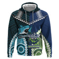 Custom Rugby Sharks and Raiders Hoodie 2026 Together Aboriginal Polynesian Pattern