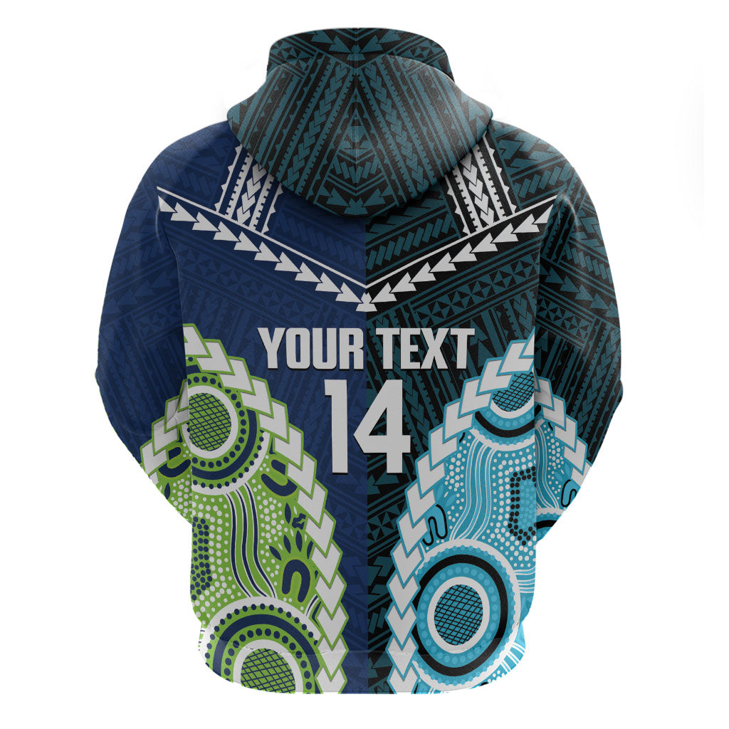 Custom Rugby Sharks and Raiders Hoodie 2026 Together Aboriginal Polynesian Pattern