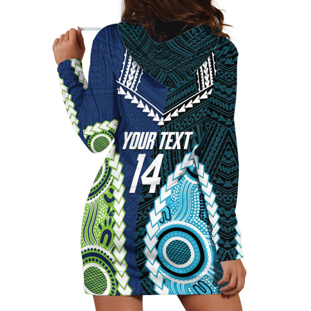 Custom Rugby Sharks and Raiders Hoodie Dress 2026 Together Aboriginal Polynesian Pattern
