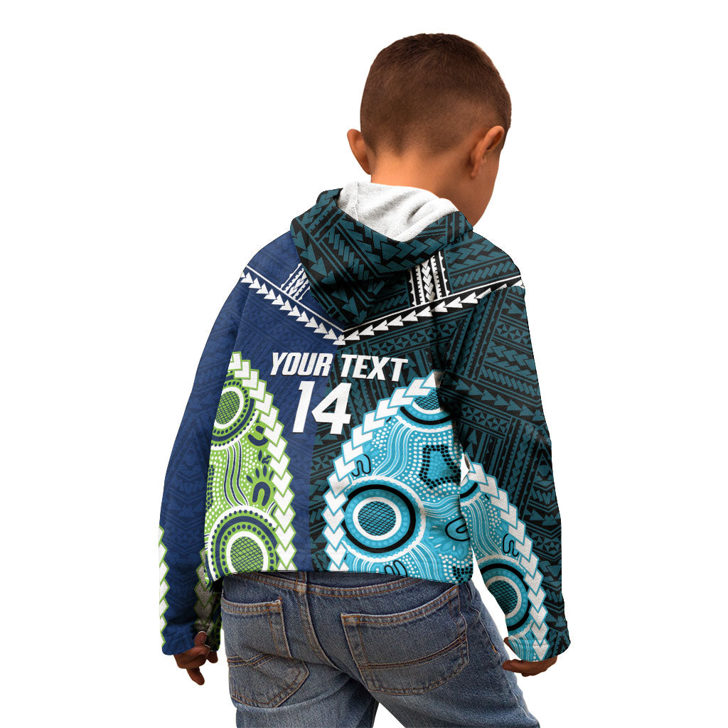 Custom Rugby Sharks and Raiders Kid Hoodie 2026 Together Aboriginal Polynesian Pattern
