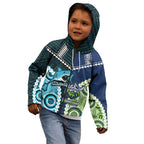 Custom Rugby Sharks and Raiders Kid Hoodie 2026 Together Aboriginal Polynesian Pattern