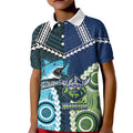 Custom Rugby Sharks and Raiders Kid Polo Shirt 2026 Together Aboriginal Polynesian Pattern
