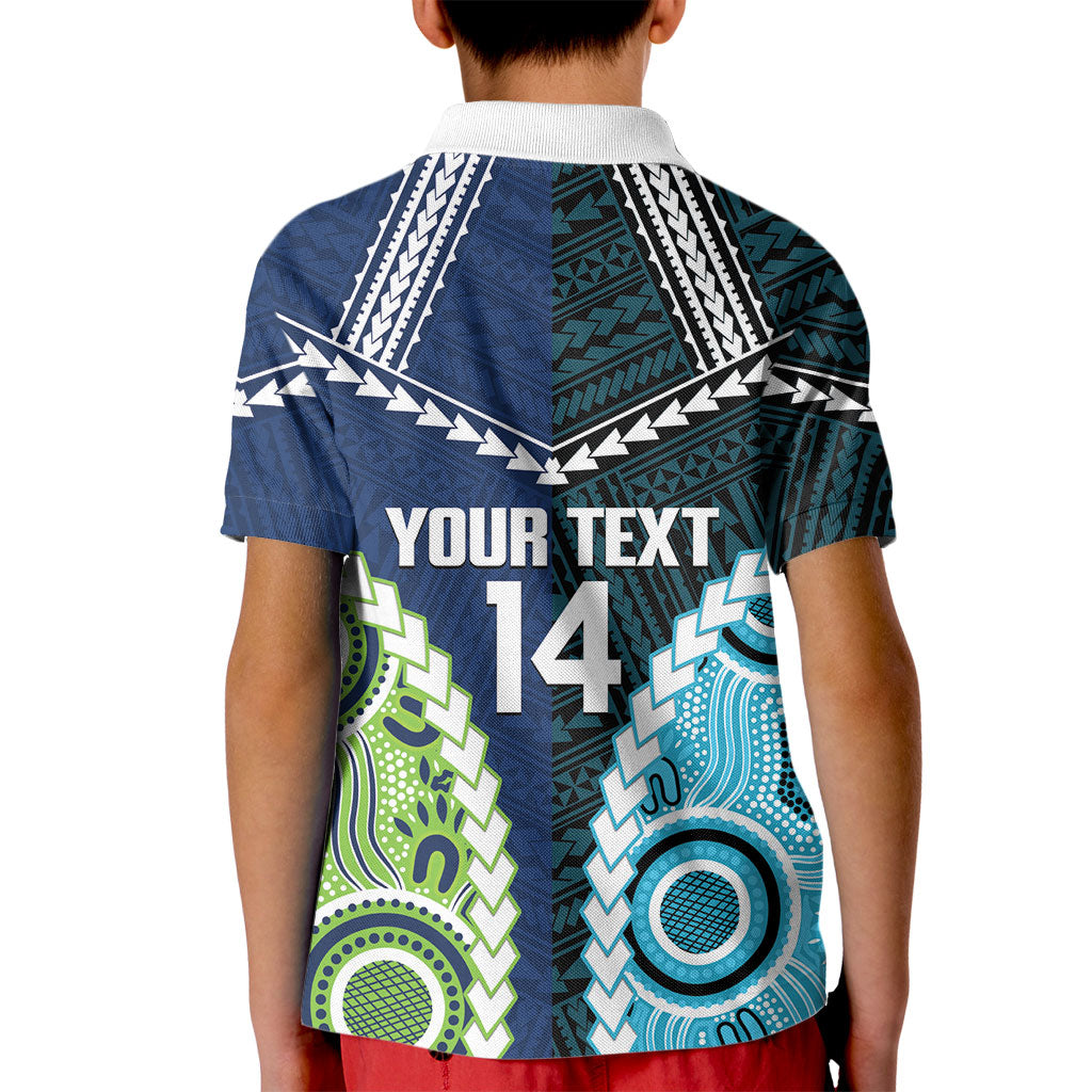Custom Rugby Sharks and Raiders Kid Polo Shirt 2026 Together Aboriginal Polynesian Pattern