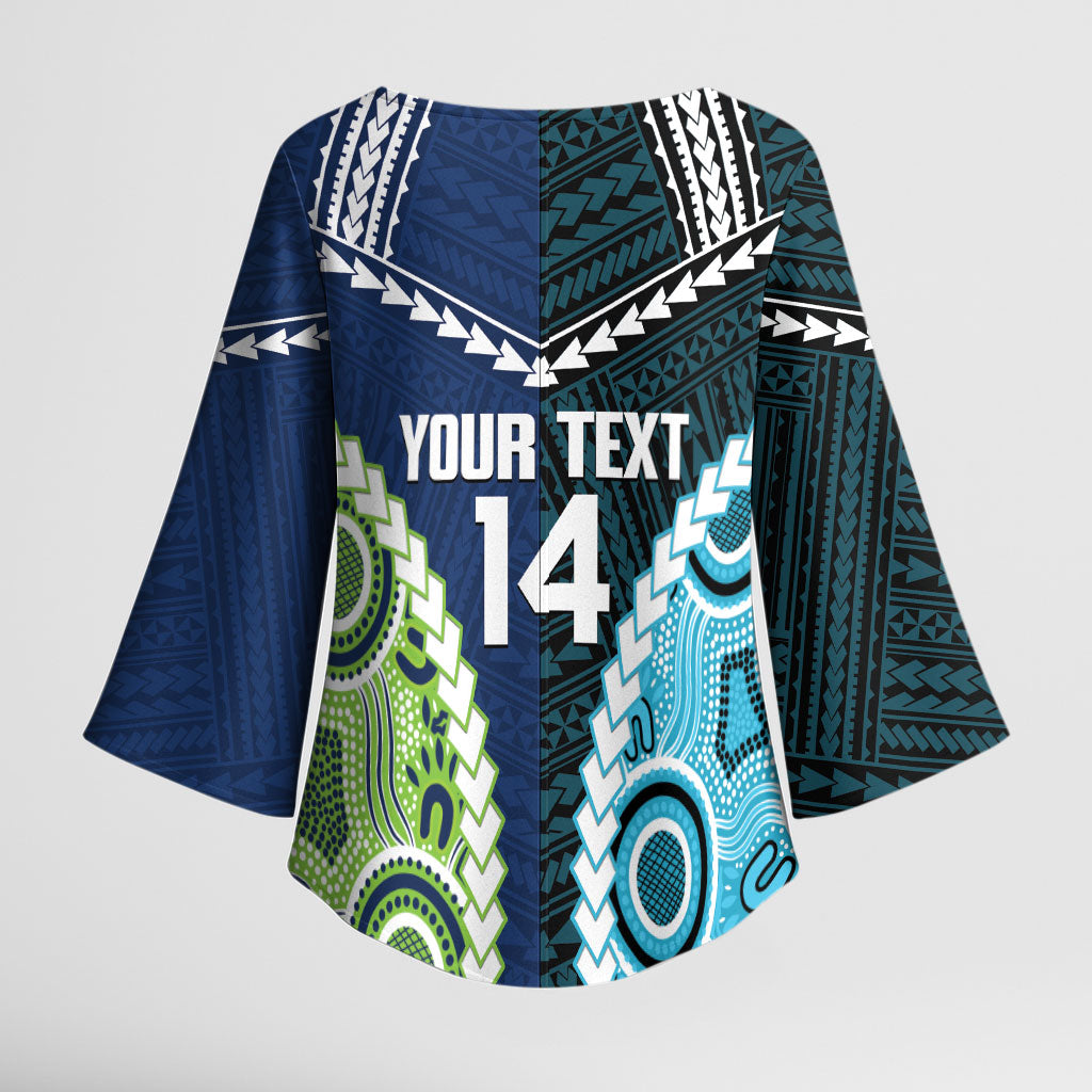 Custom Rugby Sharks and Raiders Kimono Sleeve Blouse 2026 Together Aboriginal Polynesian Pattern