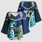 Custom Rugby Sharks and Raiders Kimono Sleeve Blouse 2026 Together Aboriginal Polynesian Pattern