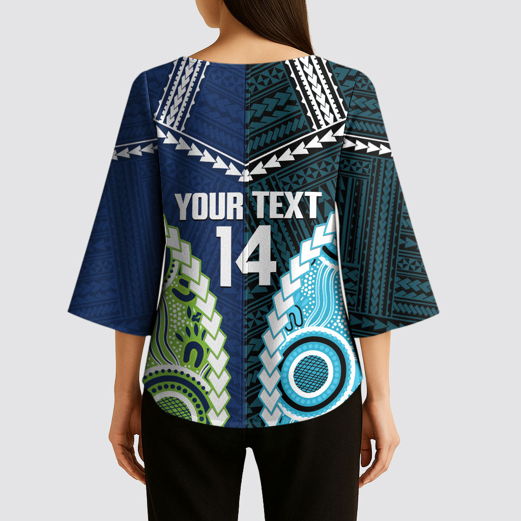 Custom Rugby Sharks and Raiders Kimono Sleeve Blouse 2026 Together Aboriginal Polynesian Pattern