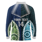 Custom Rugby Sharks and Raiders Long Sleeve Polo Shirt 2026 Together Aboriginal Polynesian Pattern
