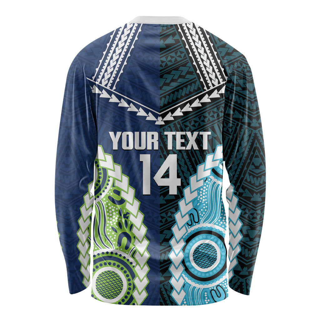 Custom Rugby Sharks and Raiders Long Sleeve Shirt 2026 Together Aboriginal Polynesian Pattern