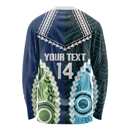 Custom Rugby Sharks and Raiders Long Sleeve Shirt 2026 Together Aboriginal Polynesian Pattern
