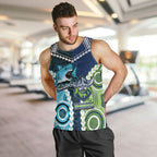 Custom Rugby Sharks and Raiders Men Tank Top 2026 Together Aboriginal Polynesian Pattern