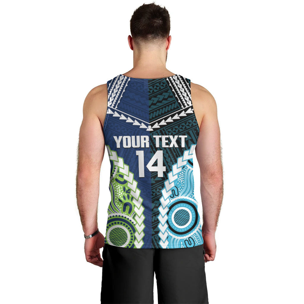 Custom Rugby Sharks and Raiders Men Tank Top 2026 Together Aboriginal Polynesian Pattern