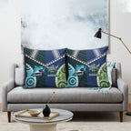 Rugby Sharks and Raiders Pillow Cover 2026 Together Aboriginal Polynesian Pattern