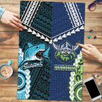 Rugby Sharks and Raiders Puzzle 2026 Together Aboriginal Polynesian Pattern