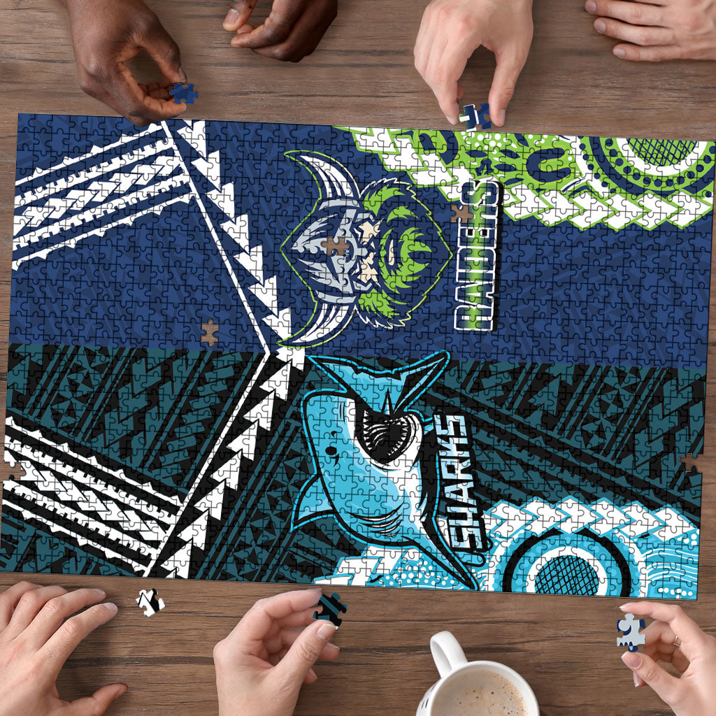 Rugby Sharks and Raiders Puzzle 2026 Together Aboriginal Polynesian Pattern