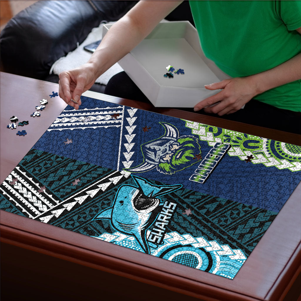 Rugby Sharks and Raiders Puzzle 2026 Together Aboriginal Polynesian Pattern