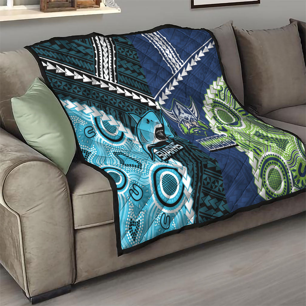 Rugby Sharks and Raiders Quilt 2026 Together Aboriginal Polynesian Pattern