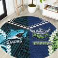 Rugby Sharks and Raiders Round Carpet 2026 Together Aboriginal Polynesian Pattern