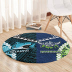 Rugby Sharks and Raiders Round Carpet 2026 Together Aboriginal Polynesian Pattern
