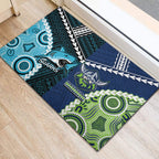 Rugby Sharks and Raiders Rubber Doormat 2026 Together Aboriginal Polynesian Pattern