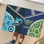 Rugby Sharks and Raiders Rubber Doormat 2026 Together Aboriginal Polynesian Pattern